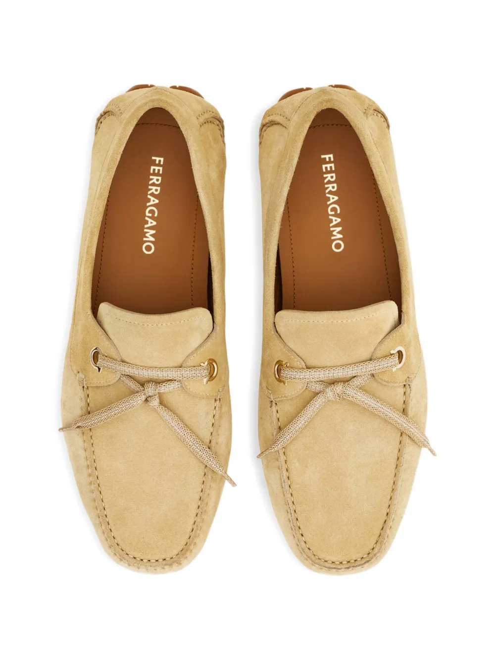 Ferragamo Loafers met veters Beige