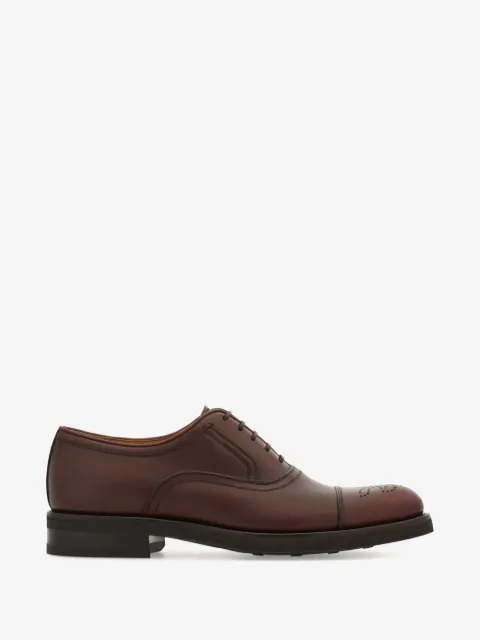 Ferragamo oxford shoe with broguing detail