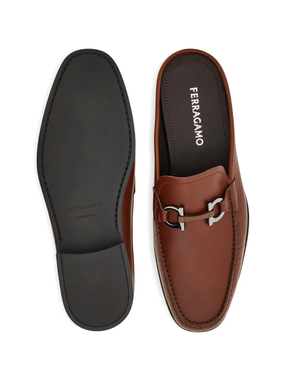 Ferragamo Muiltjes met Gancini-detail Bruin