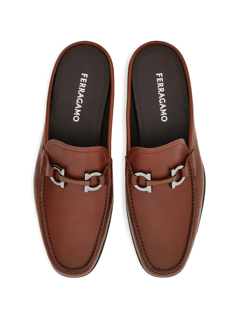 Ferragamo Muiltjes met Gancini-detail Bruin