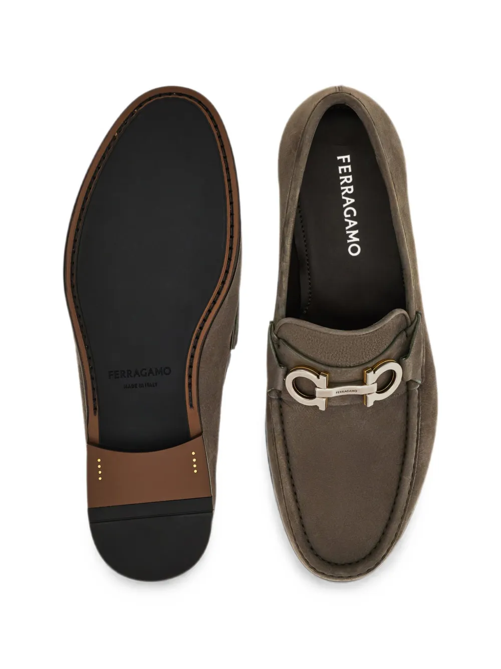 Ferragamo Gancini mocassins Grijs
