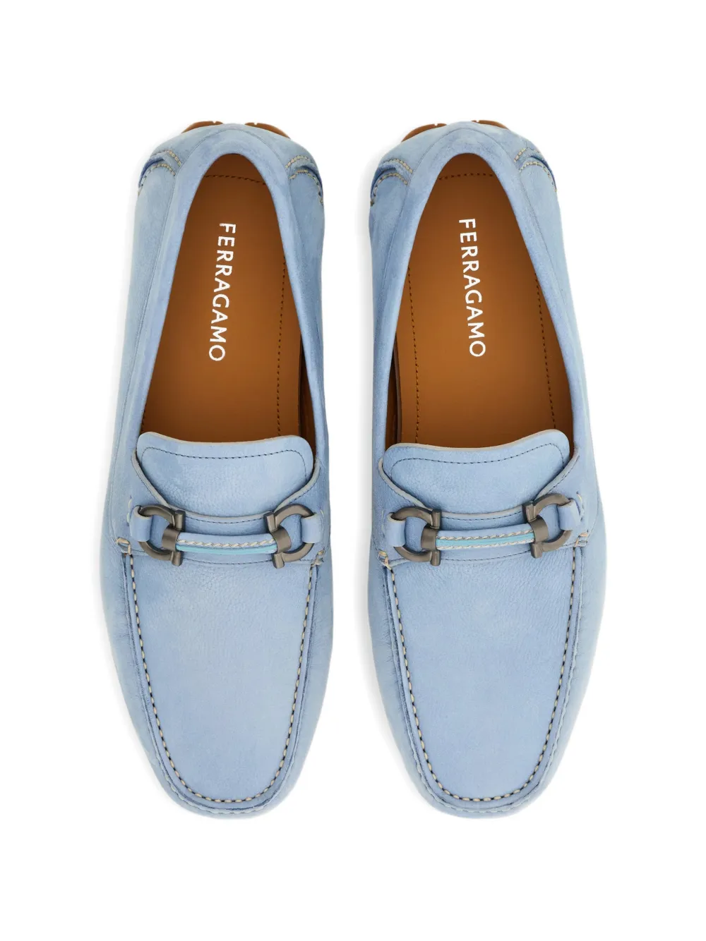 Ferragamo Gancini verfraaide loafers Blauw