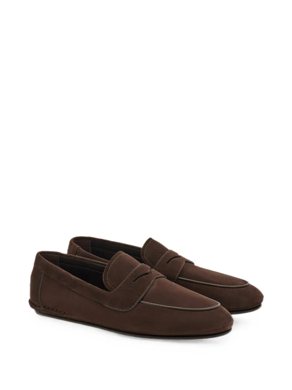Ferragamo suede loafers - Brown