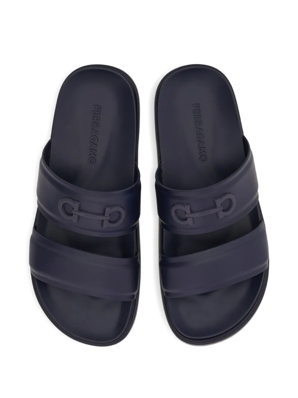 Ferragamo Gancini sandalen met dubbele bandjes Blauw