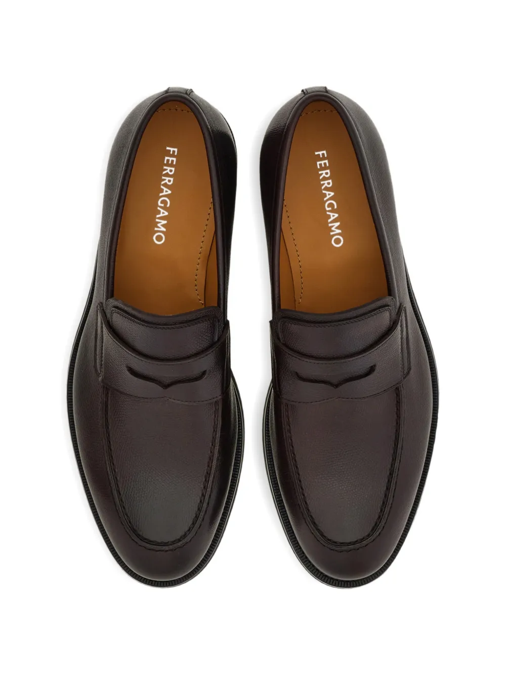 Ferragamo Leren penny loafers Bruin