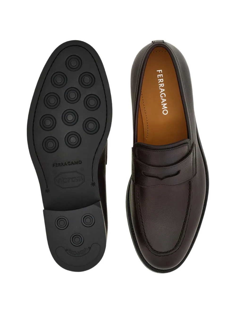 Ferragamo Leren penny loafers Bruin