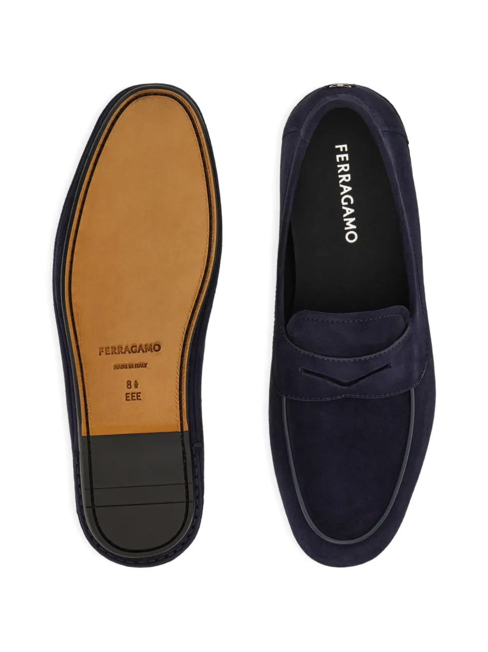 Ferragamo Suède loafers Blauw