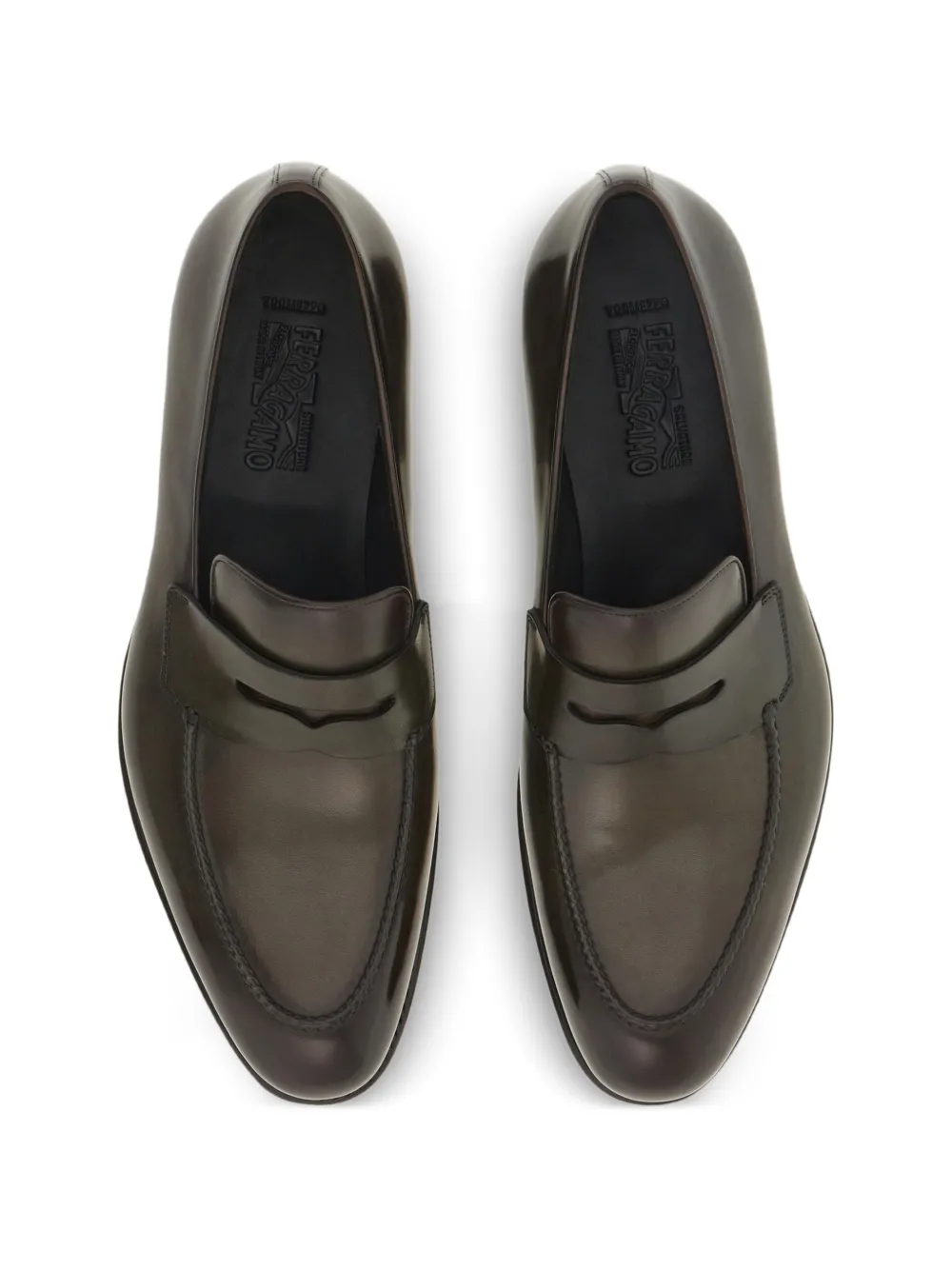Ferragamo Tramezza penny loafers Groen