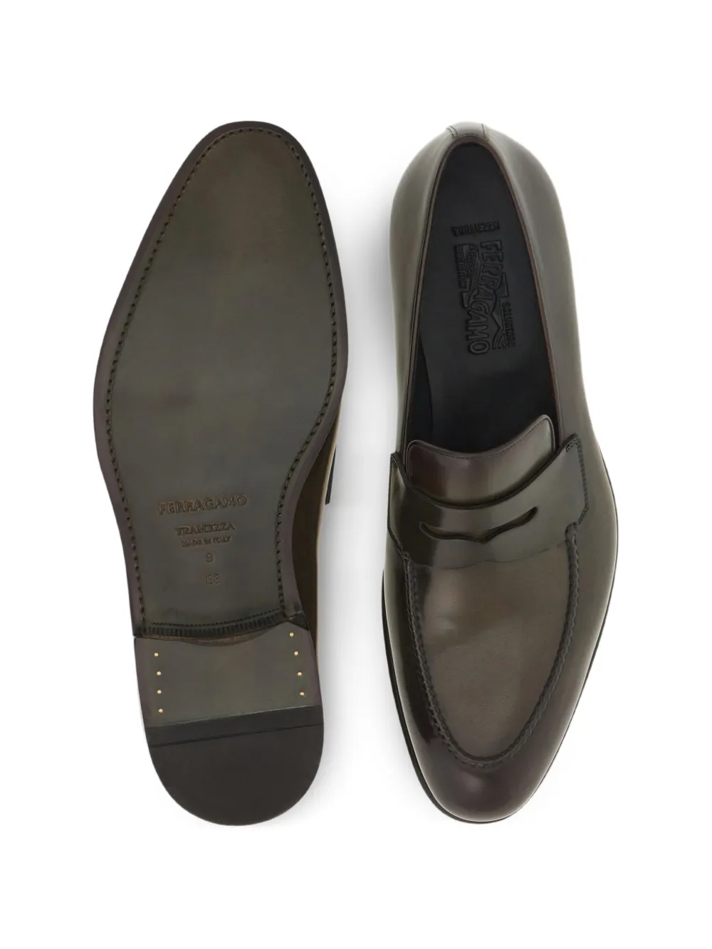 Ferragamo Tramezza penny loafers Groen