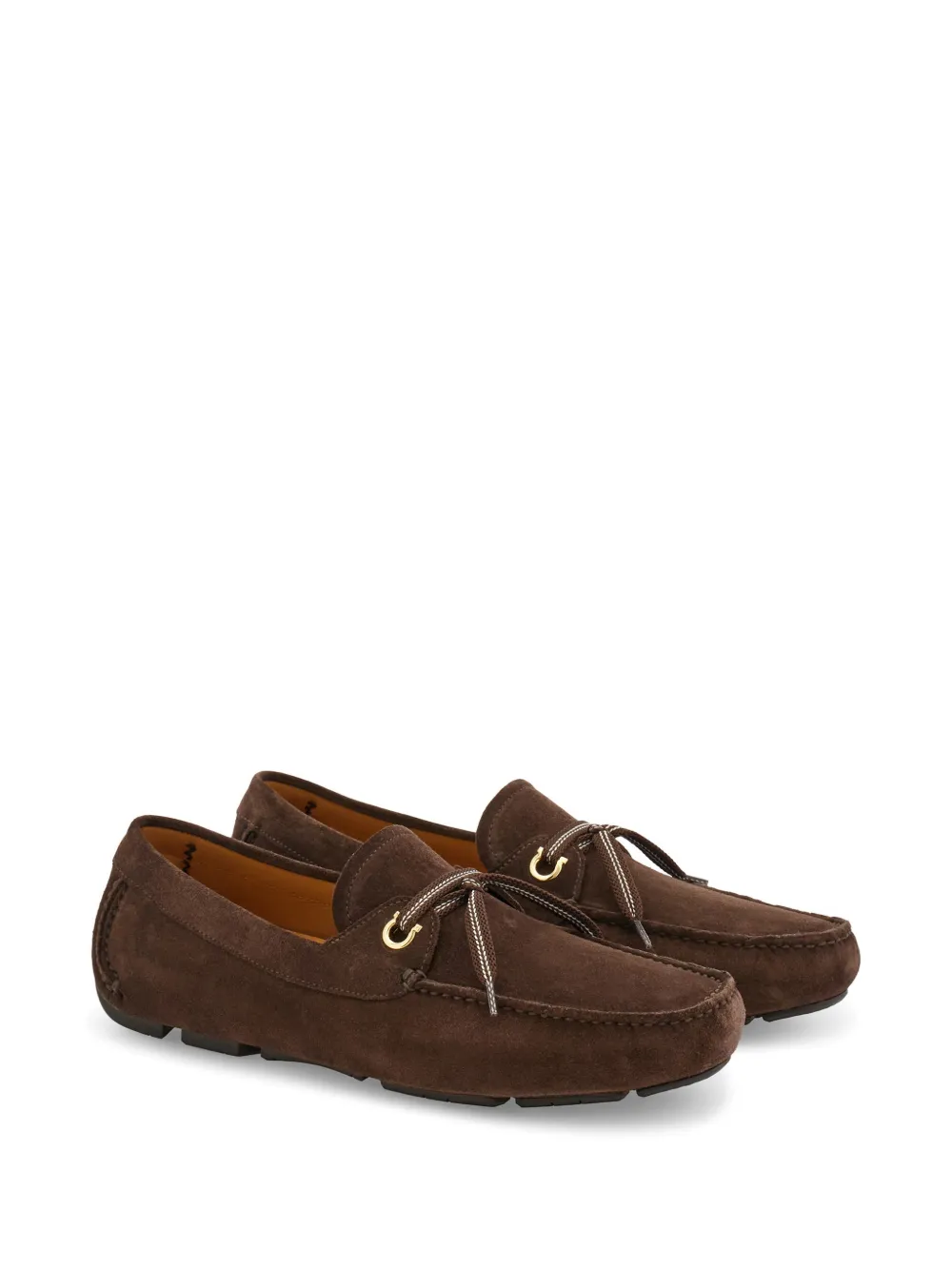 Ferragamo Loafers met veters Bruin