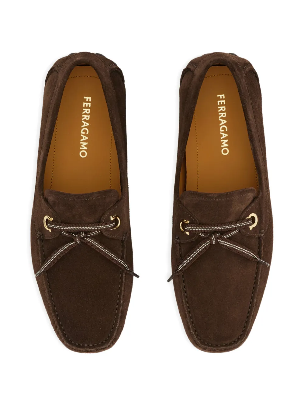 Ferragamo Loafers met veters Bruin