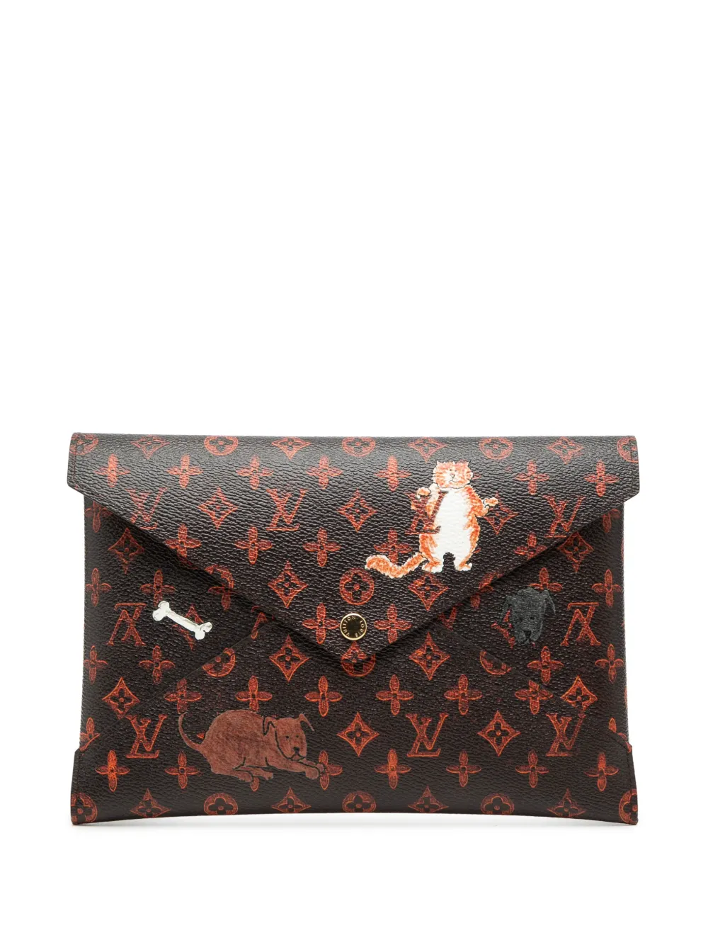 Louis Vuitton Pre-Owned 2018 Grace Coddington Catogram Kirigami Pochette Set clutch bag - Brown