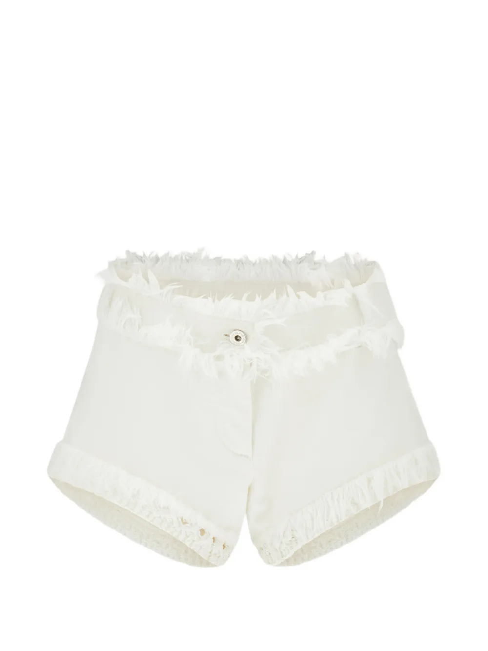 Ferragamo denim shorts with frayed detail - Bianco