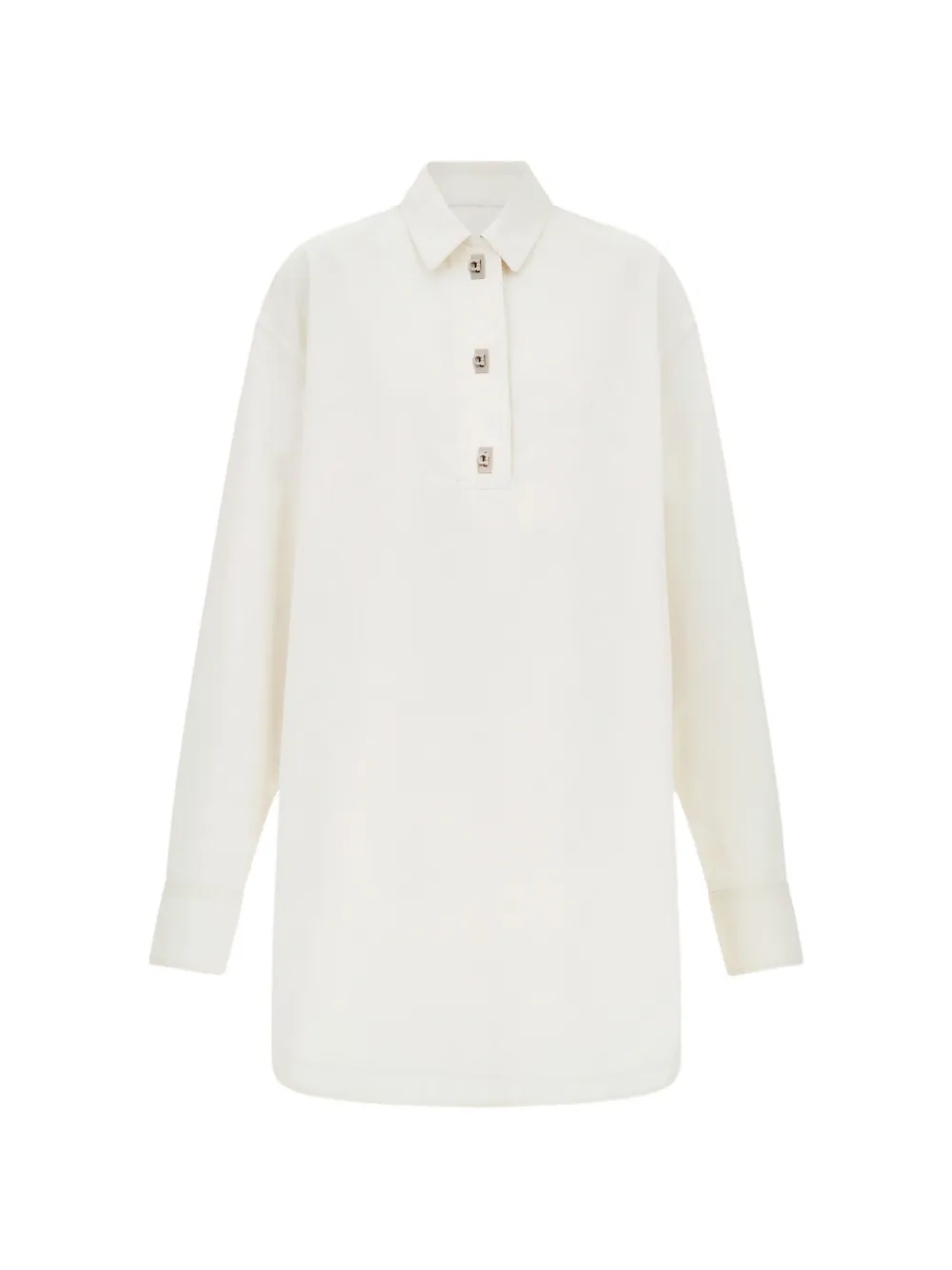 Ferragamo cotton and silk shirt dress - Bianco