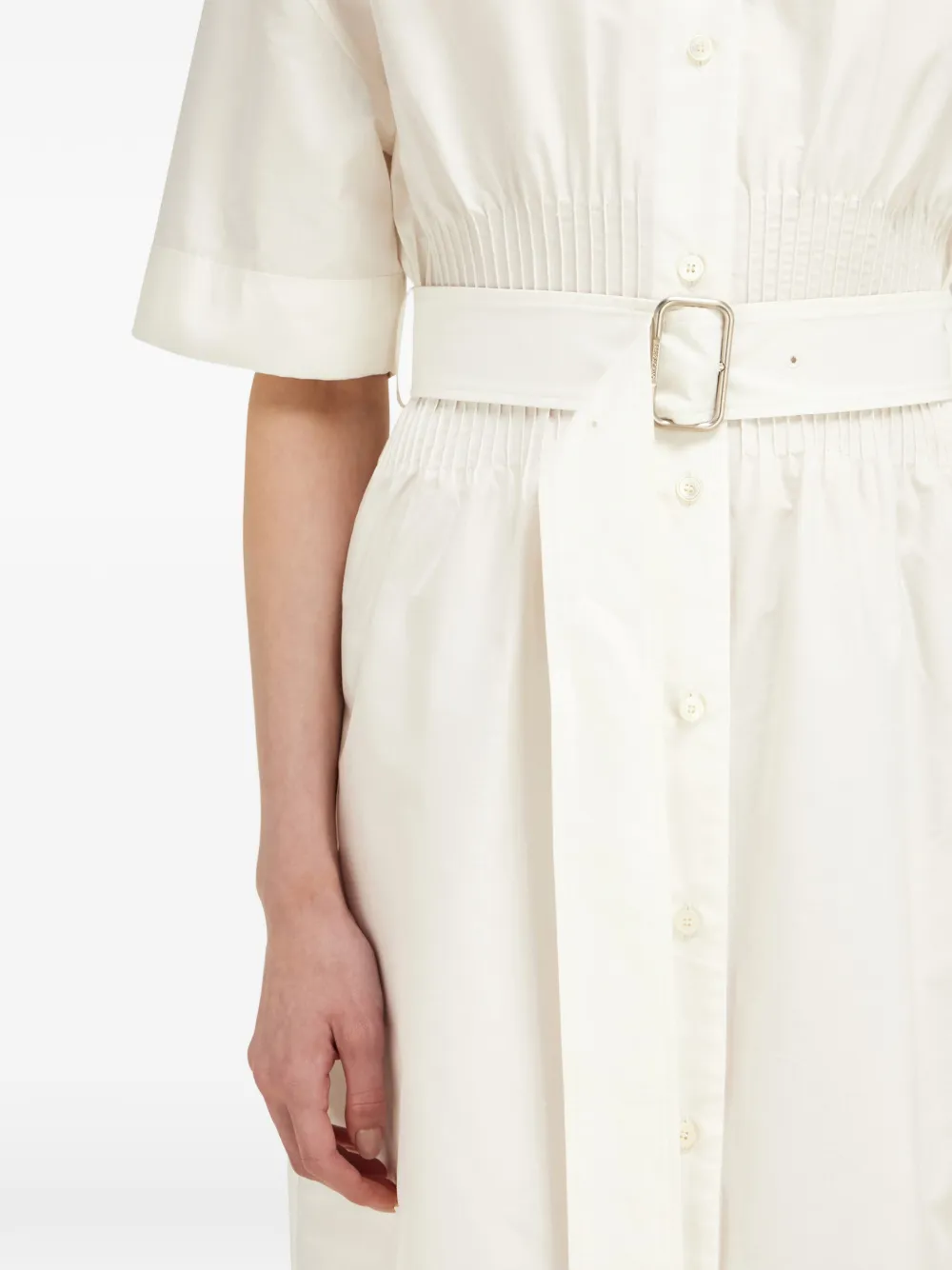 Ferragamo Zijden en katoenen blousejurk Wit