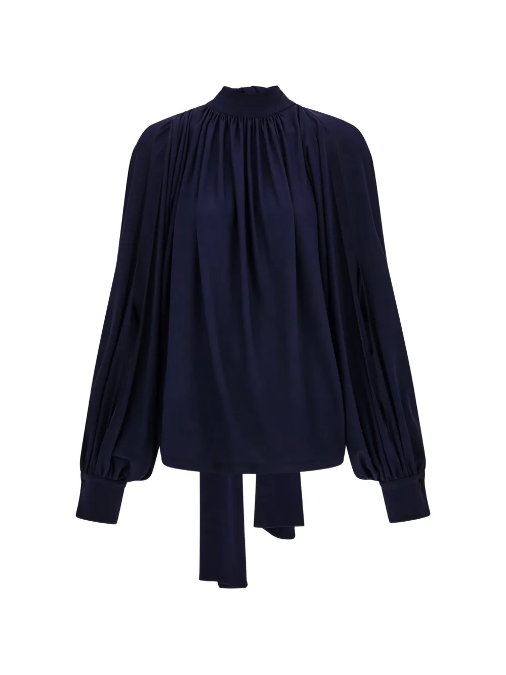 Ferragamo gathered top with shoulder slit detail - Blue