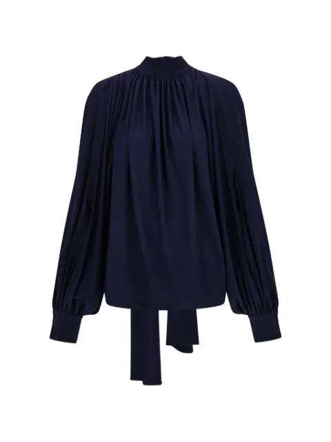 Ferragamo Blusa franzida com detalhe de fenda no ombro