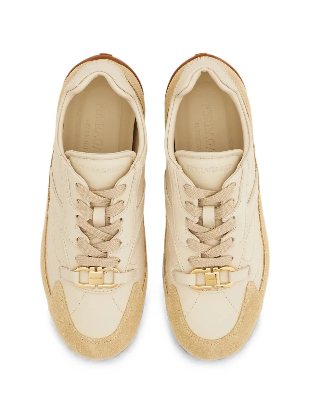 Ferragamo Gancini ornament sneakers Beige