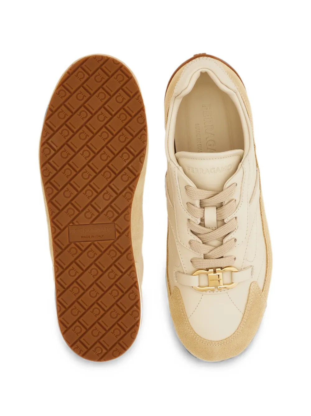 Ferragamo Gancini ornament sneakers Beige