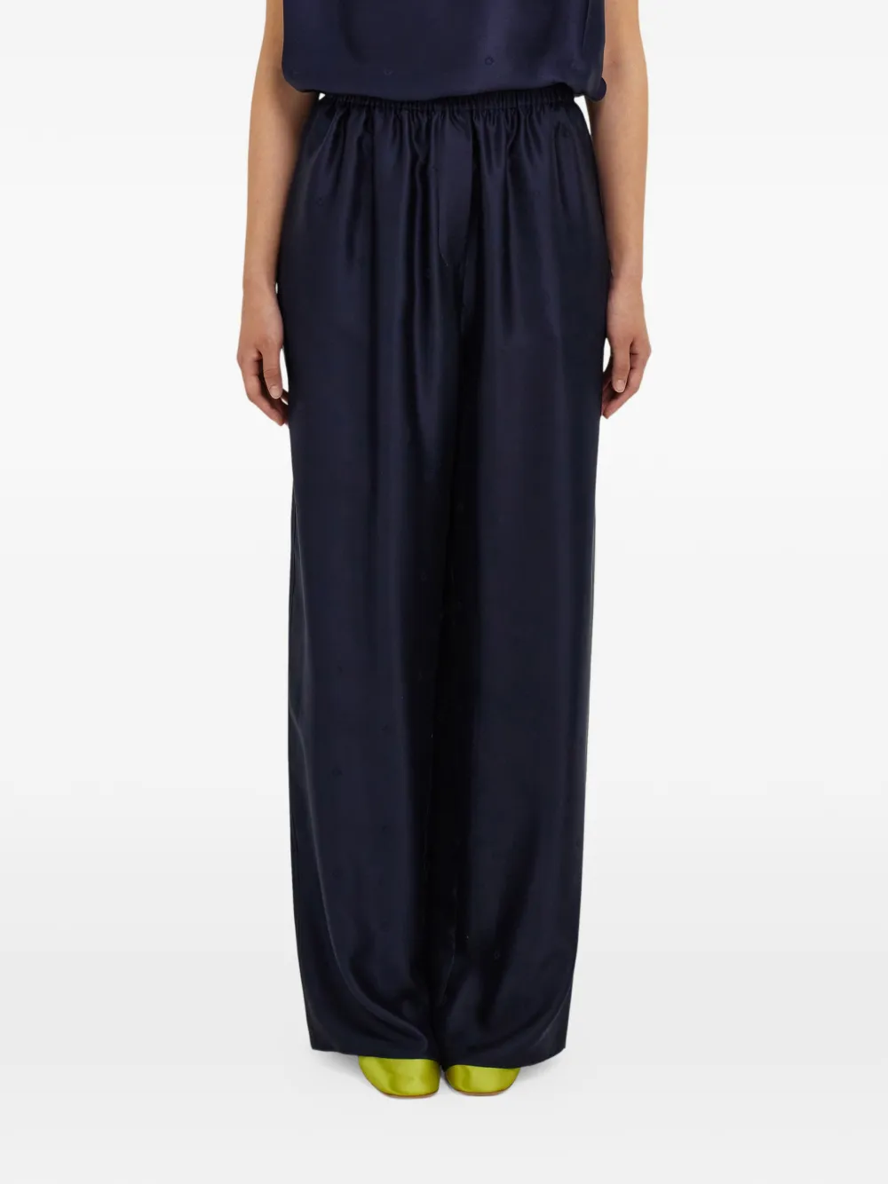  Ferragamo Pantalones De Seda - Azul 