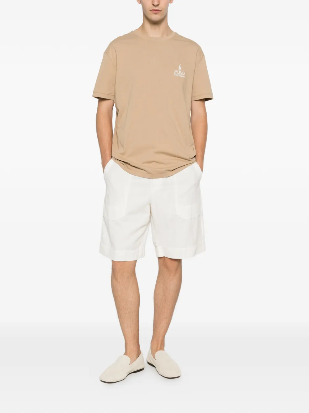 Polo Ralph Lauren T-shirt met geborduurd logo Beige