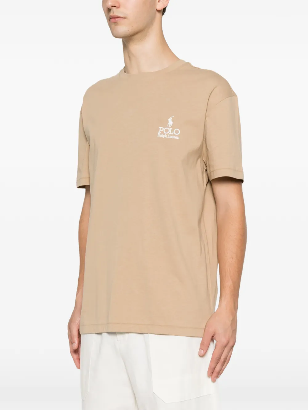 Polo Ralph Lauren T-shirt met geborduurd logo Beige