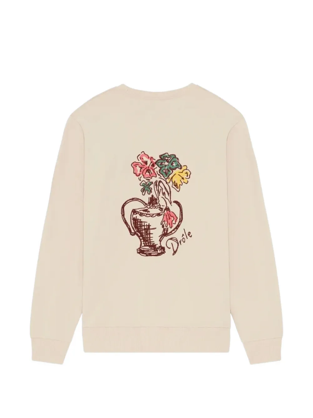Drôle De Monsieur Vase Havana trui met borduurwerk Beige