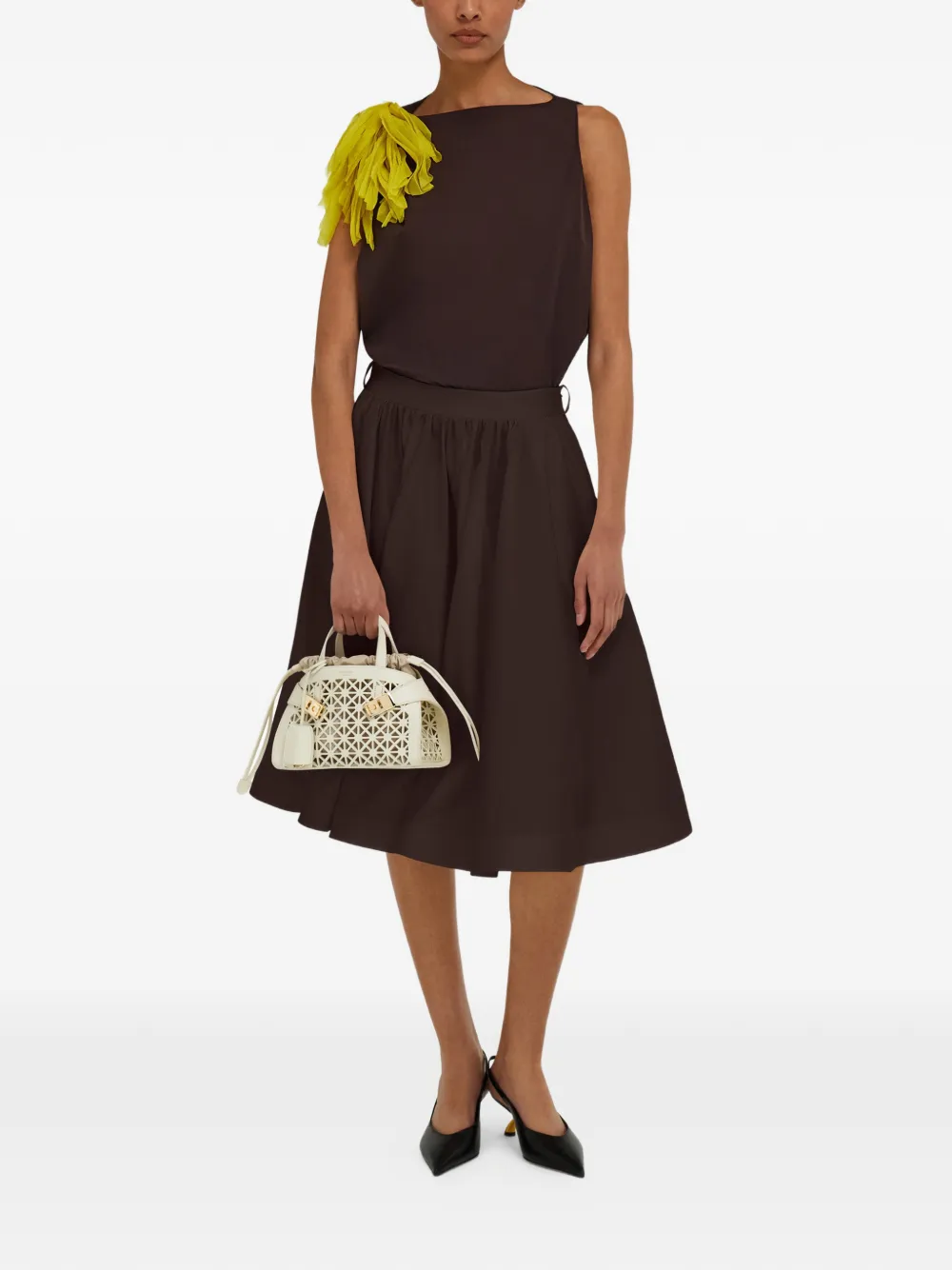 Ferragamo Kleine Hug shopper met uitgesneden details Wit