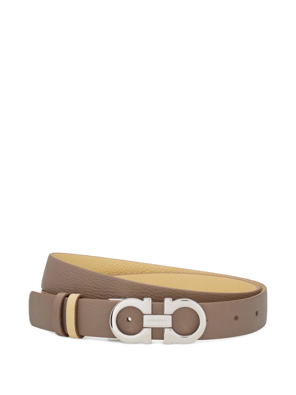 Ferragamo Gancini reversible and adjustable belt - Marrone