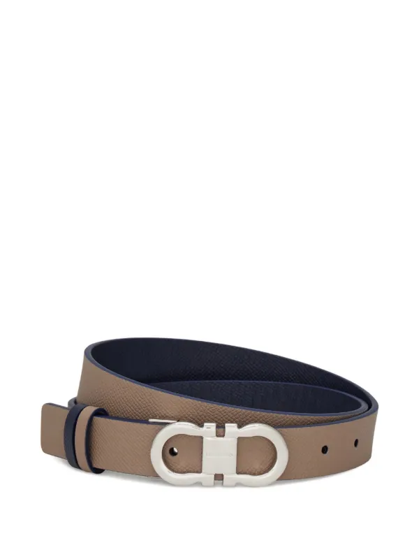 Ferragamo Gancini Reversible and Adjustable Belt in Brown