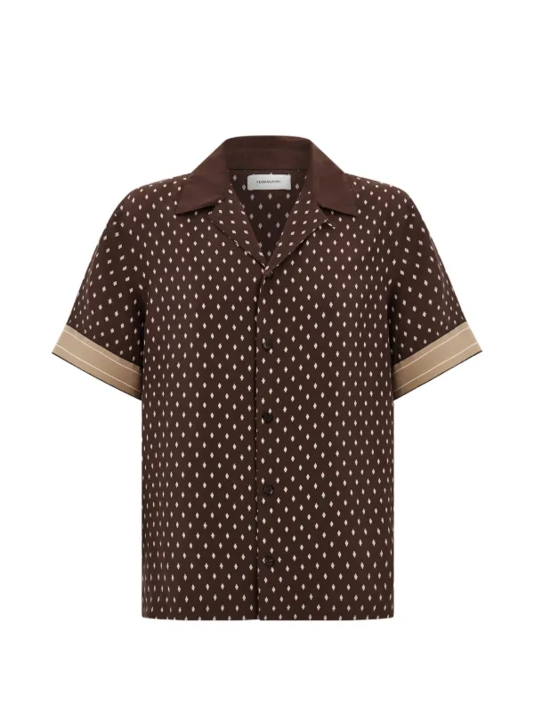Ferragamo Habotai Silk Shirt in Brown