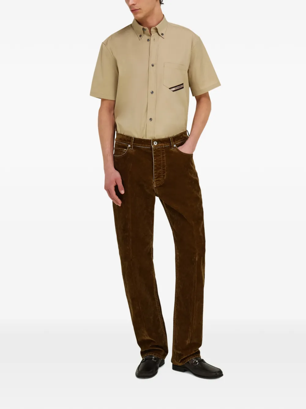 Ferragamo Overhemd met korte mouwen Beige