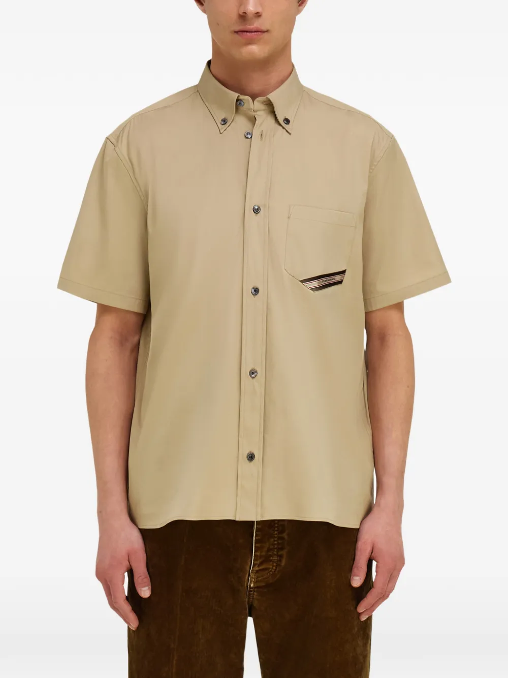 Ferragamo Overhemd met korte mouwen Beige