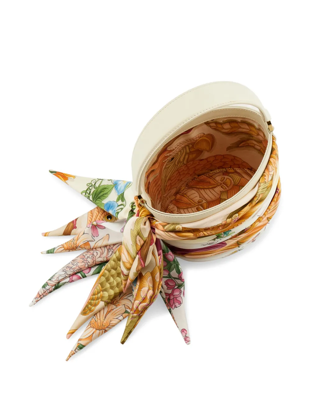 Ferragamo Mini bucket-tas met foulard Wit