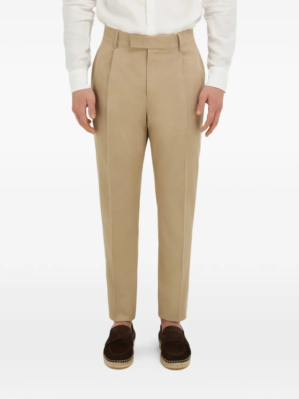 Ferragamo Zijden en wollen pantalon Beige