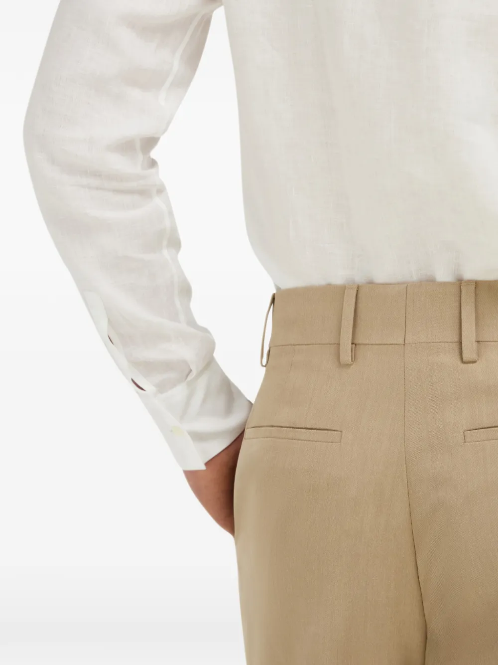 Ferragamo Zijden en wollen pantalon Beige