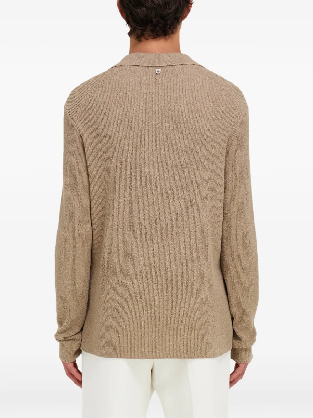 Ferragamo Poloshirt met lange mouwen Beige