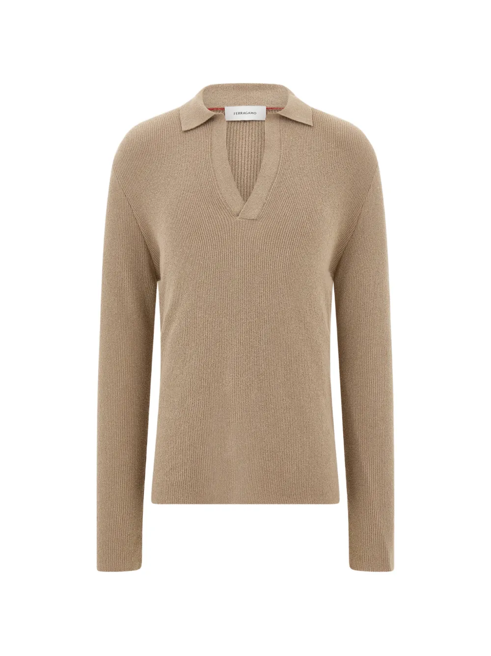 Ferragamo long-sleeve polo shirt - Toni neutri