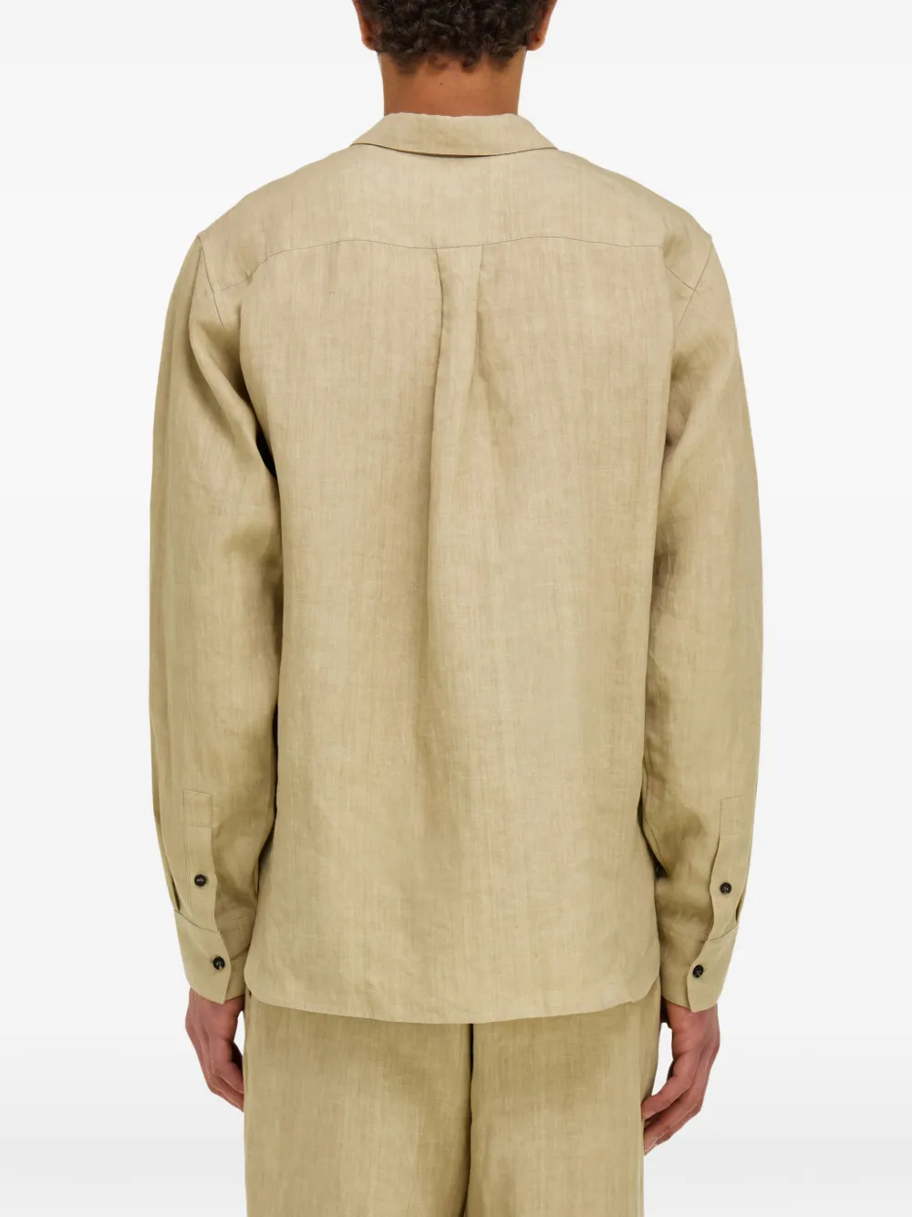 Ferragamo Puur linnen overhemd Beige