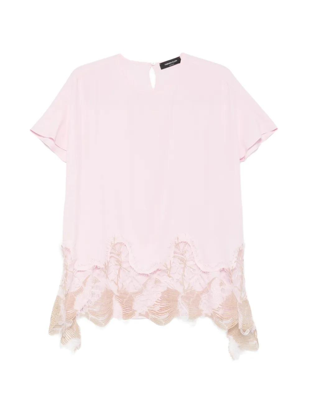 Fabiana Filippi lace-trim blouse - Rosa
