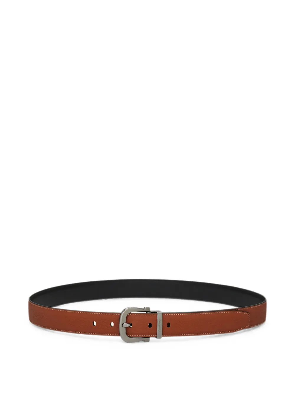 Ferragamo Omkeerbare leren gancini riem Beige