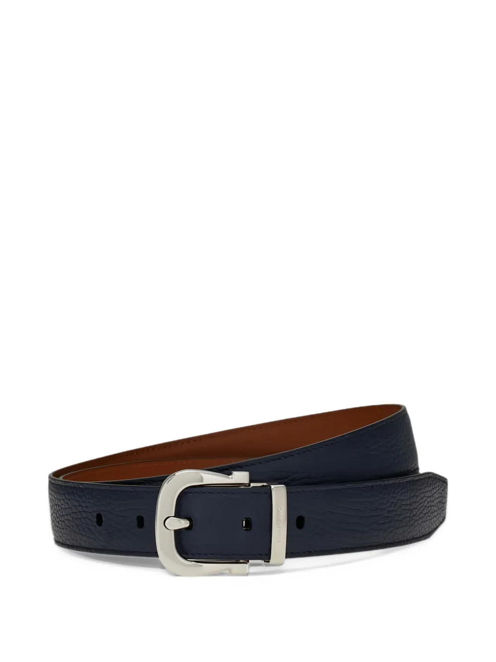 Ferragamo Omkeerbare en verstelbare Gancini riem Blauw