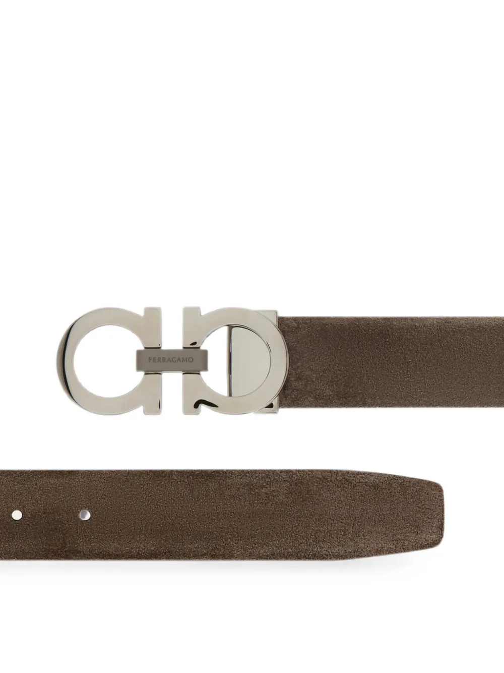 Ferragamo Gancini verstelbare riem Bruin