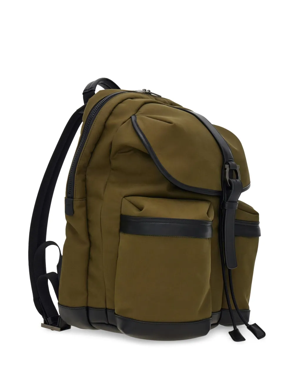 Ferragamo Canvas Backpack In Green