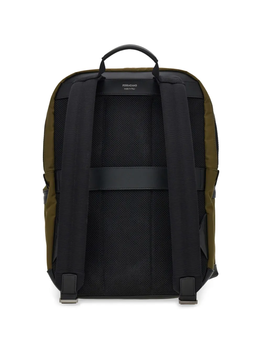 Ferragamo Canvas Backpack In Green