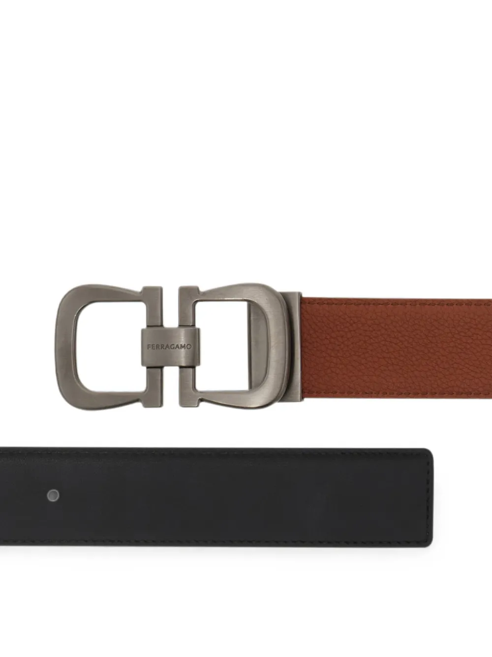 Ferragamo Gancini verstelbare riem Bruin