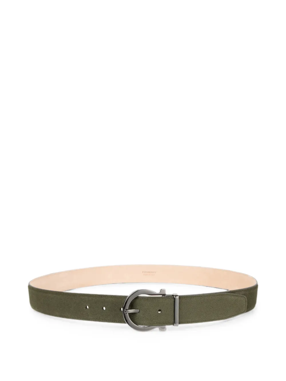Ferragamo adjustable belt with Gancini - Green