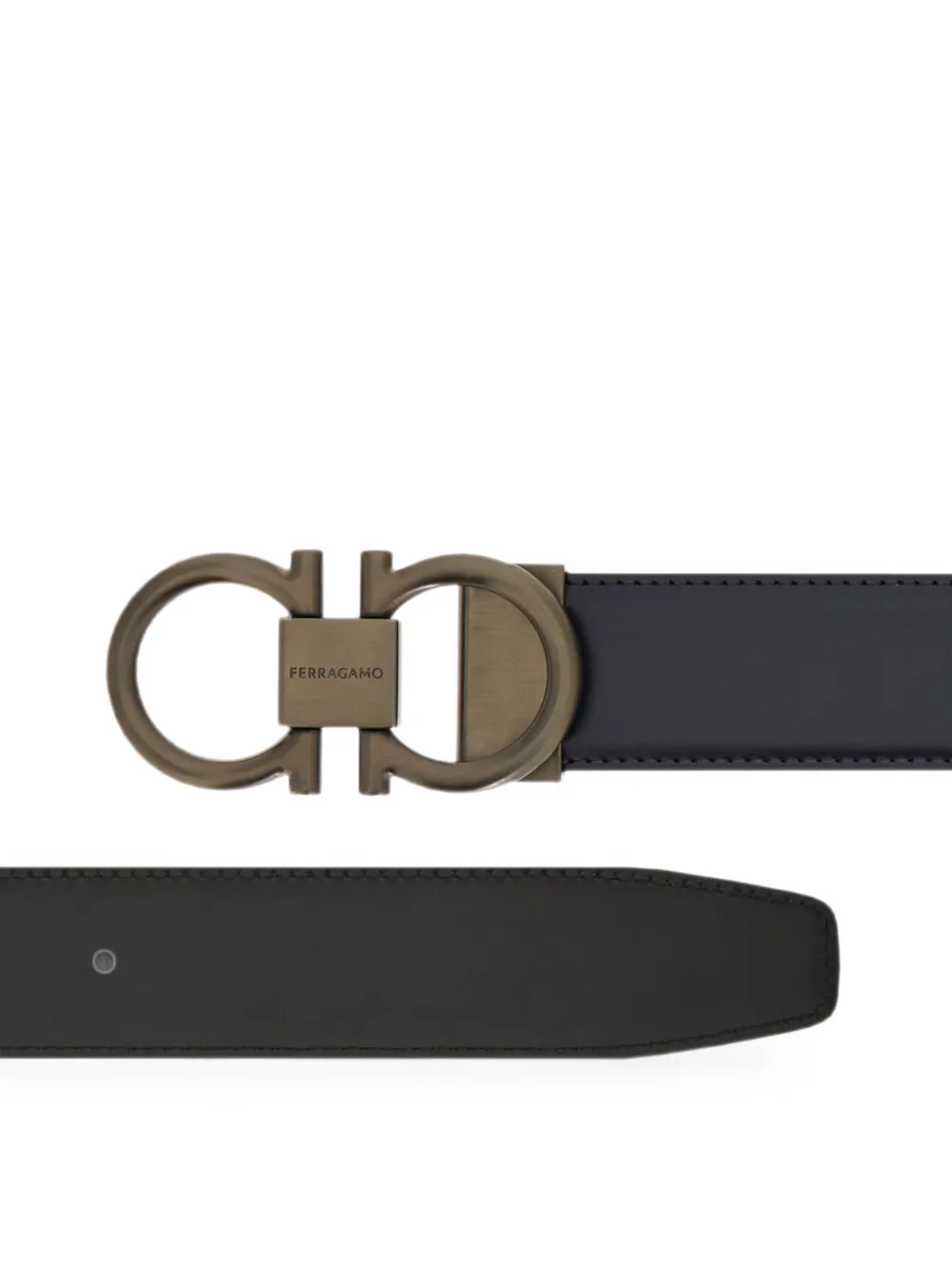 Ferragamo Omkeerbare en verstelbare Gancini riem Blauw