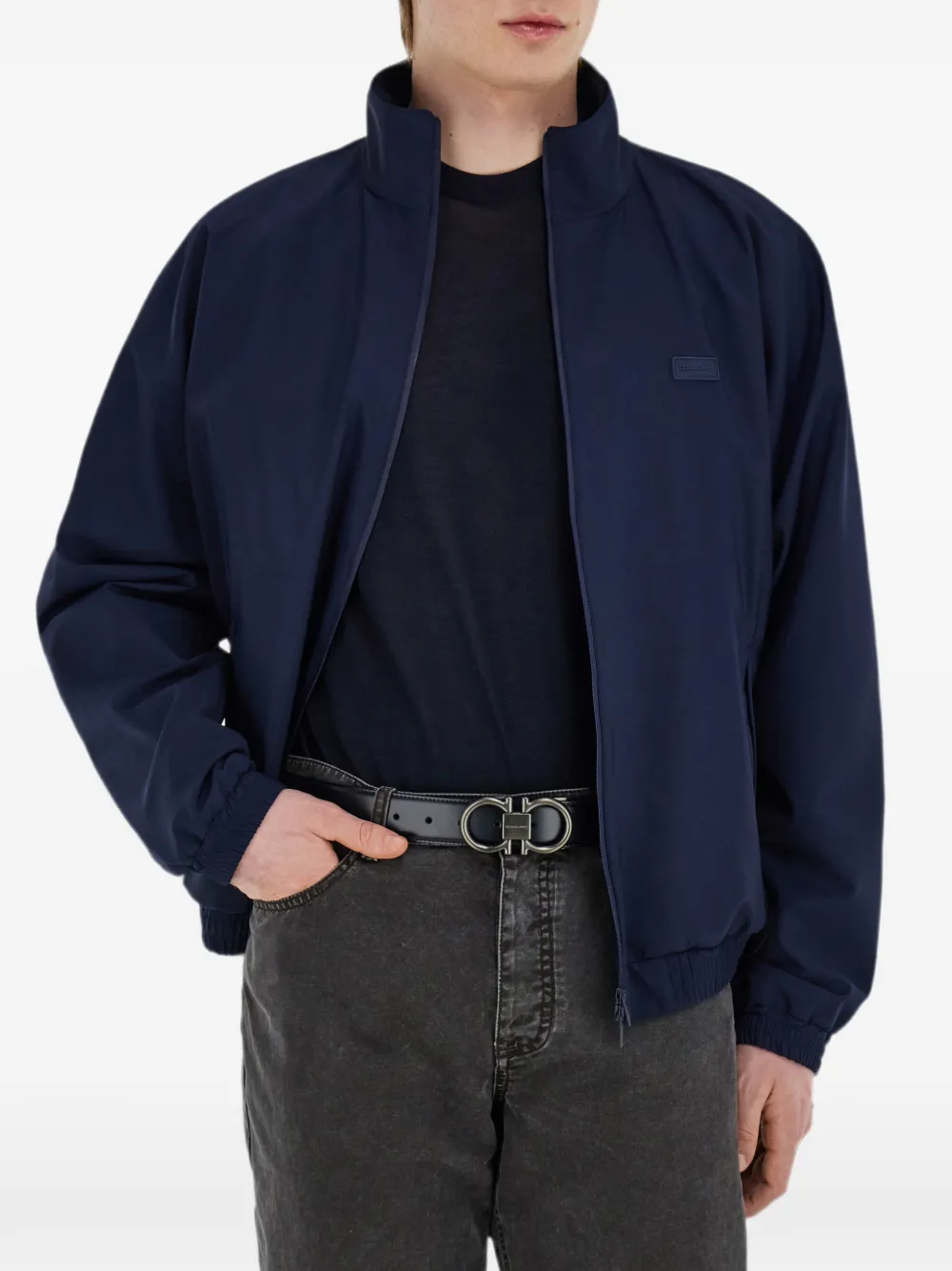 Ferragamo Omkeerbare en verstelbare Gancini riem Blauw