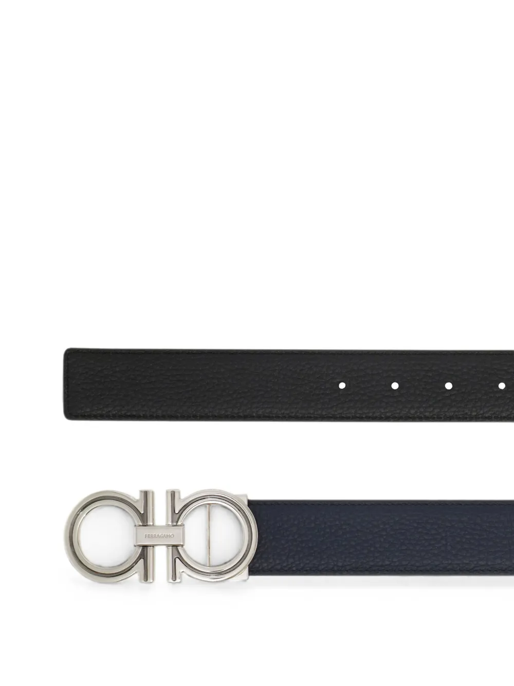 Ferragamo Omkeerbare en verstelbare Gancini riem Blauw